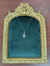 Load image into Gallery viewer, 14k White Gold Aquamarine Necklace with Diamond Accents