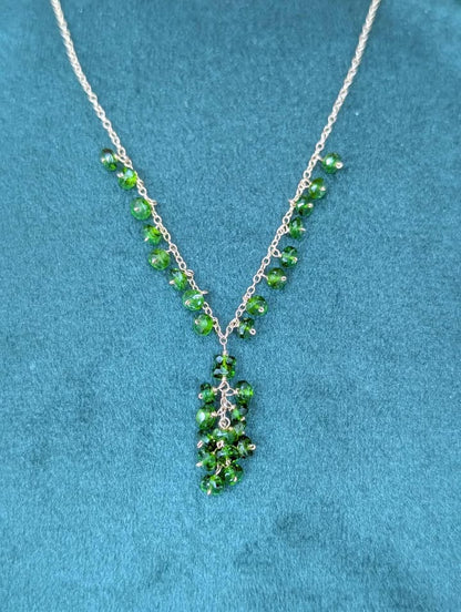 14K Yellow Gold Chrome Diopside Necklace