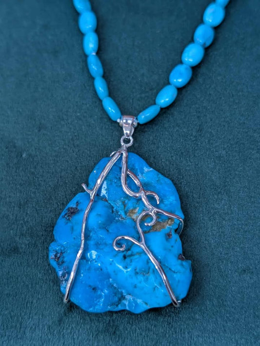 Sterling Silver Turquoise Necklace (Multiple Variations)