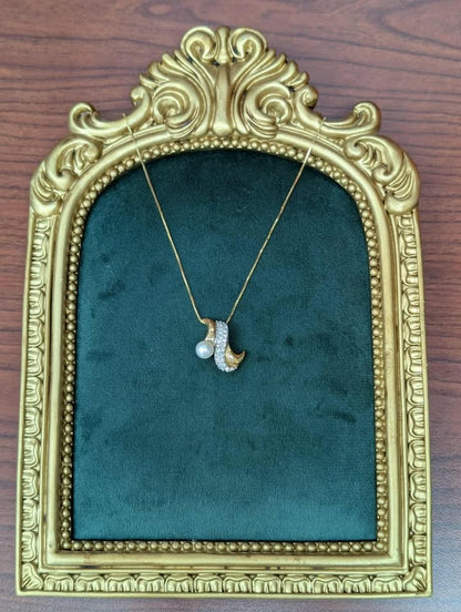 Pearl & Diamond Necklace in 14k Gold