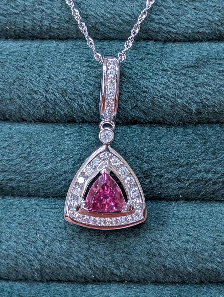 14K White Gold Trillian Pink Tourmaline Necklace