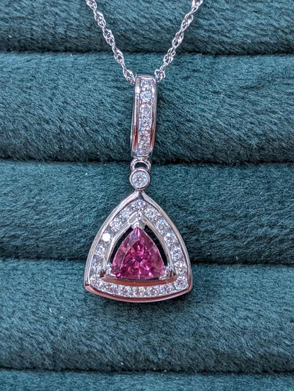 14K White Gold Trillian Pink Tourmaline Necklace