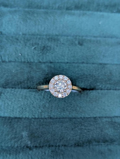 0.71 CT.T.W. Framed Diamond Engagement Ring in 14k Gold