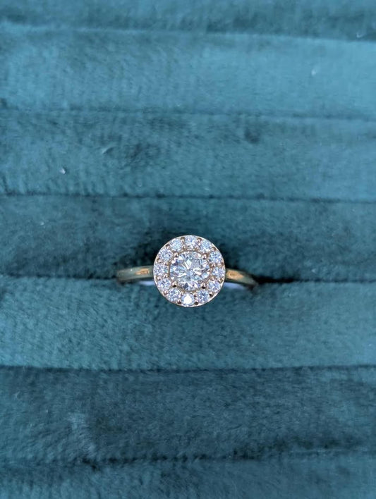 0.71 CT.T.W. Framed Diamond Engagement Ring in 14k Gold