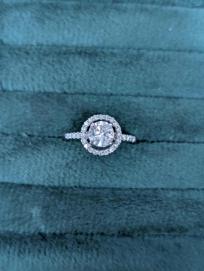 1.06 CT.T.W. Floating Framed Diamond Engagement Ring in 14k White Gold