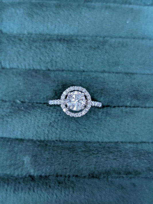 1.06 CT.T.W. Floating Framed Diamond Engagement Ring in 14k White Gold