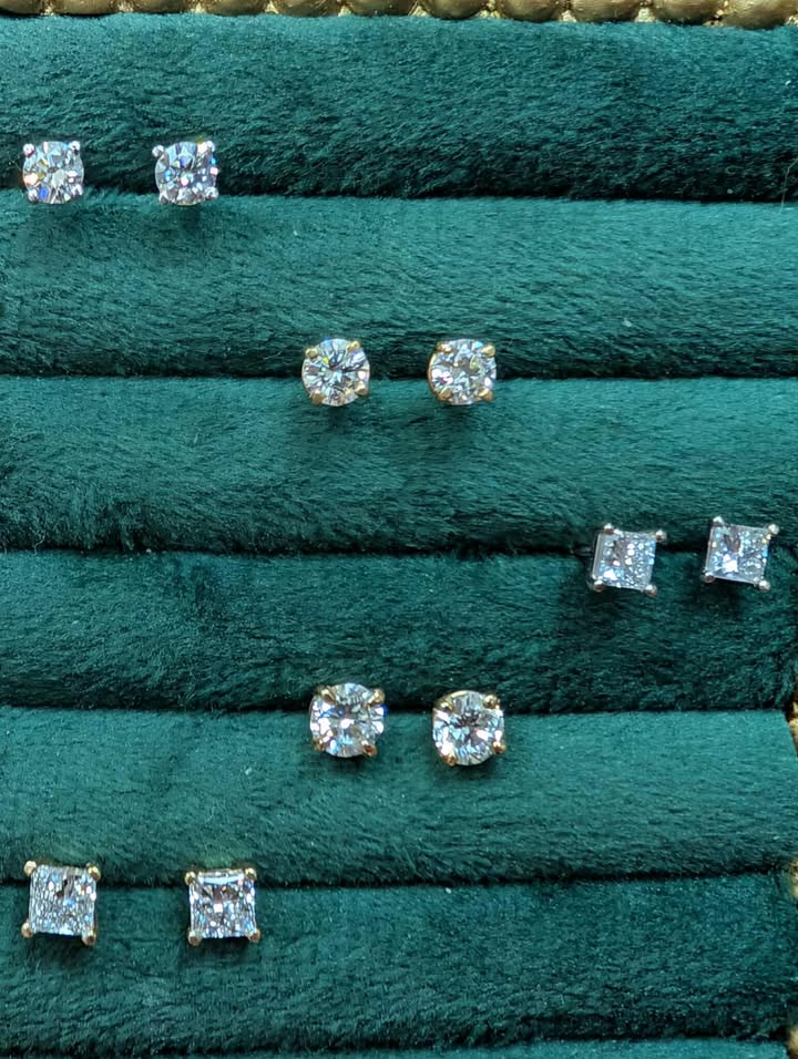 Lab Created Diamond 4-Prong Stud Earrings in 14k Gold