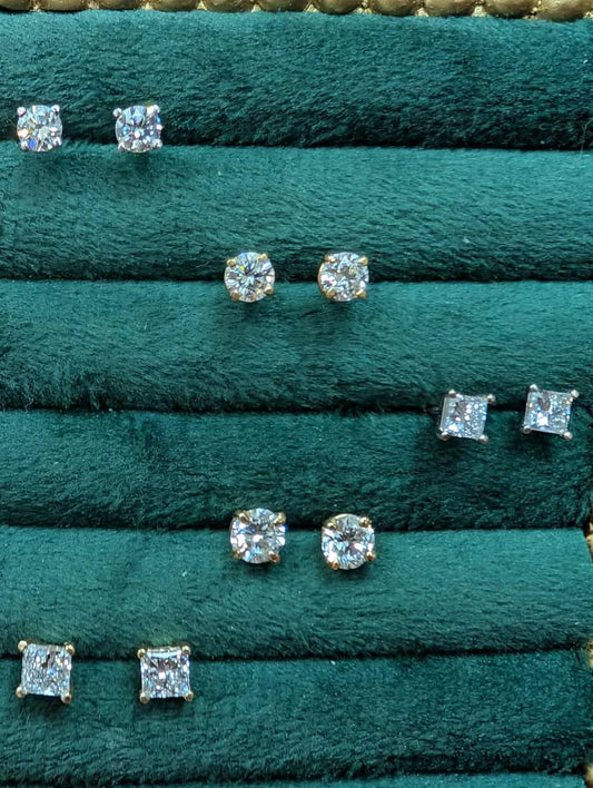 Lab Created Diamond 4-Prong Stud Earrings in 14k Gold