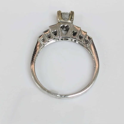 0.65 CT.T.W. Diamond Engagement Ring in 14k Two-Tone Gold with Heart Details