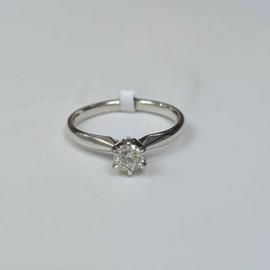 0.41CT Diamond Solitaire Engagement Ring in 14k White Gold