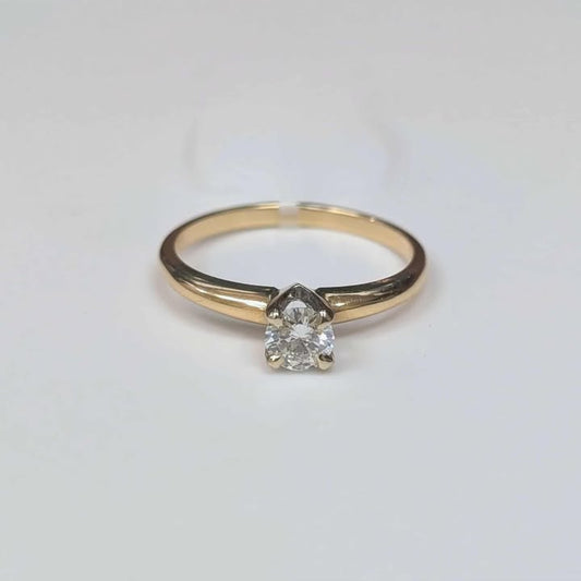 0.35CT Solitaires Diamond Engagement Ring in 14k Gold