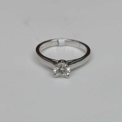 0.68 CT Solitaire "Peek-a-Boo" Engagement Ring in 14k White Gold