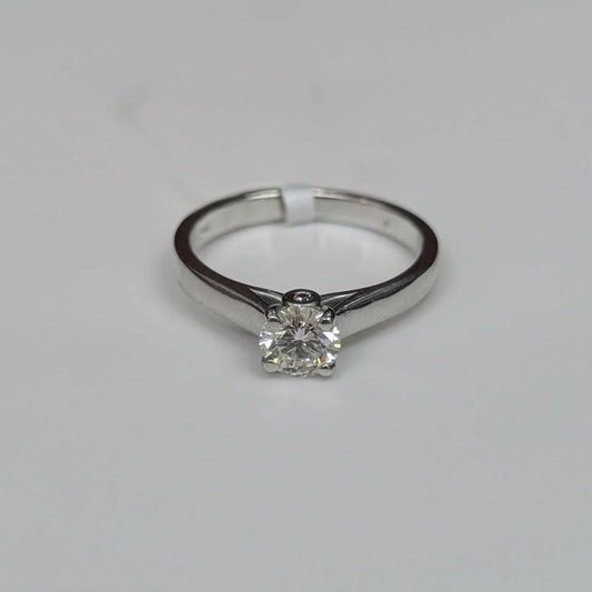 0.68 CT Solitaire "Peek-a-Boo" Engagement Ring in 14k White Gold