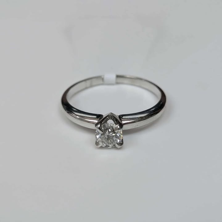 0.43CT Diamond Solitaire Engagement Ring in 14k White Gold