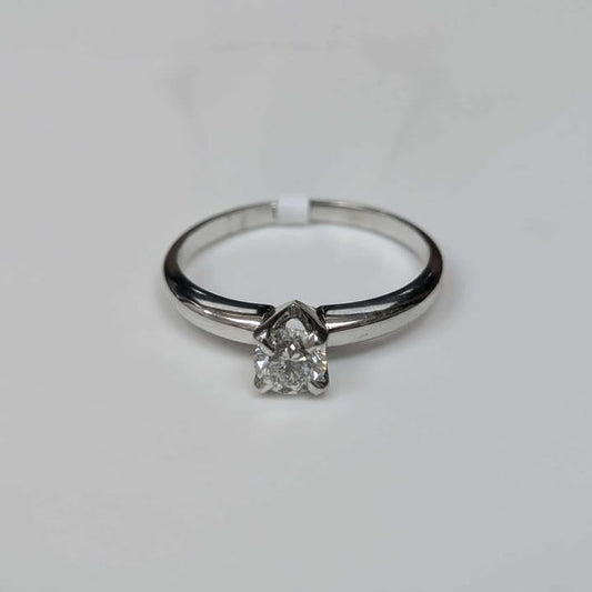 0.43CT Diamond Solitaire Engagement Ring in 14k White Gold