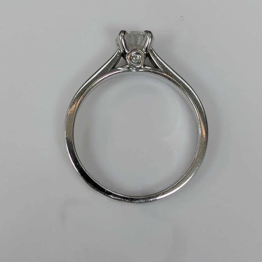 0.68 CT Solitaire "Peek-a-Boo" Engagement Ring in 14k White Gold