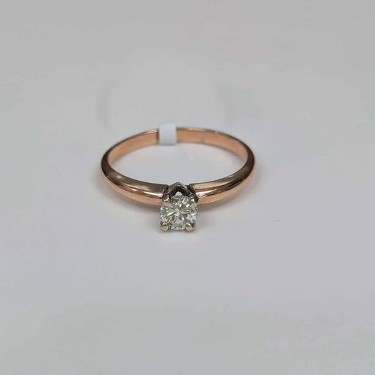 0.38CT Solitaire Engagement Ring in 14k Rose Gold