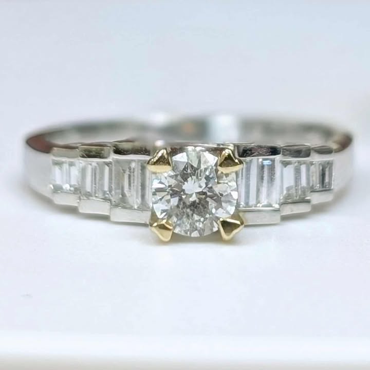 0.65 CT.T.W. Diamond Engagement Ring in 14k Two-Tone Gold with Heart Details