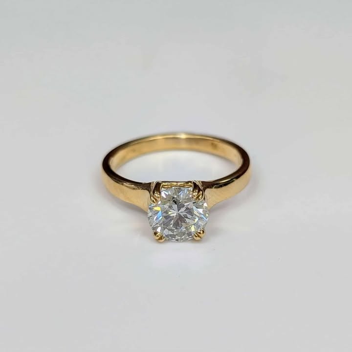 1.50 CT Lab Created Diamond Solitaire Engagement Ring in 14k Gold