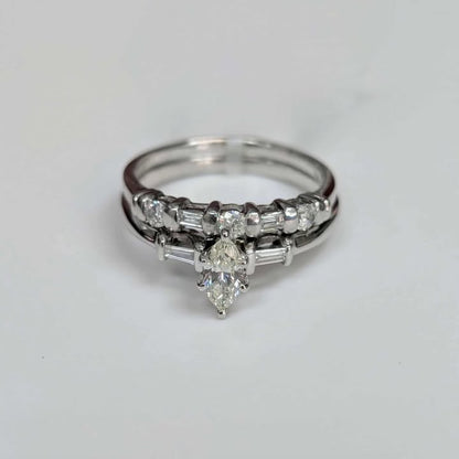 1.00 CT.T.W. Diamond Bridal Set in 14k White Gold