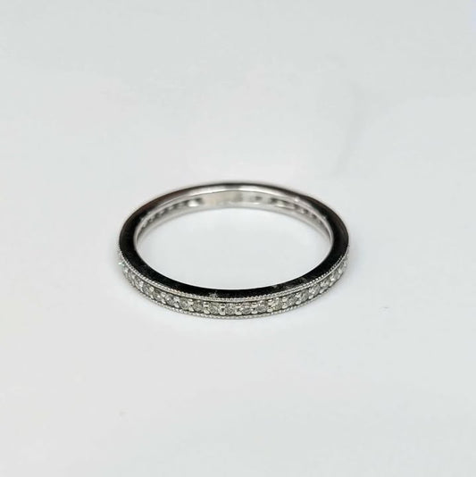 0.25 CT.T.W. Milgrain Diamond Eternity Band in 14k White Gold