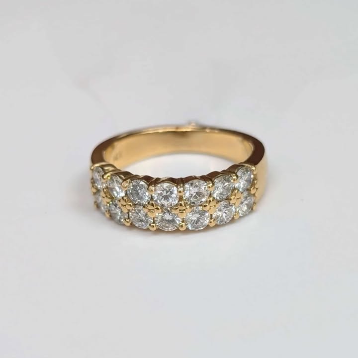1.35 CT.T.W Two-row Diamond Anniversary Band in 14k Gold
