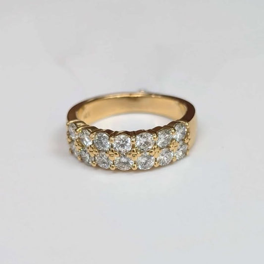 1.35 CT.T.W Two-row Diamond Anniversary Band in 14k Gold