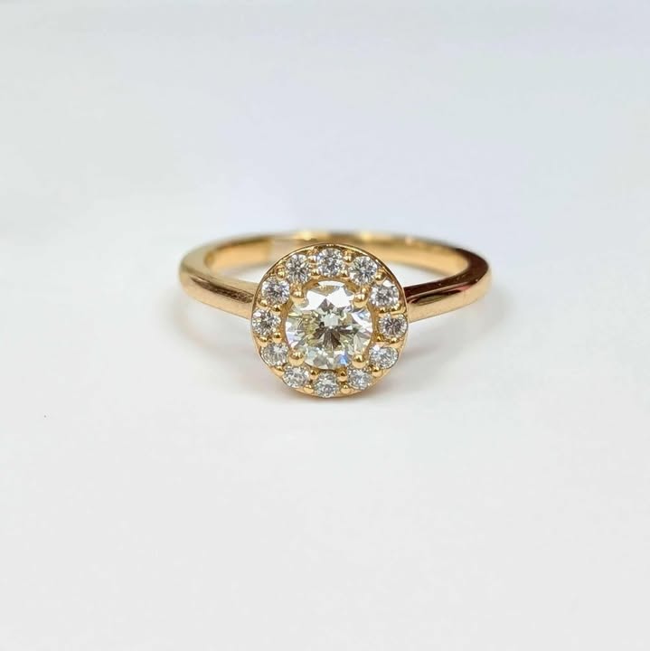 0.71 CT.T.W. Framed Diamond Engagement Ring in 14k Gold