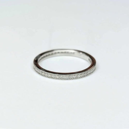 0.20 CT.T.W. Diamond Milgrain Eternity Band in 14k White Gold (Size 7)