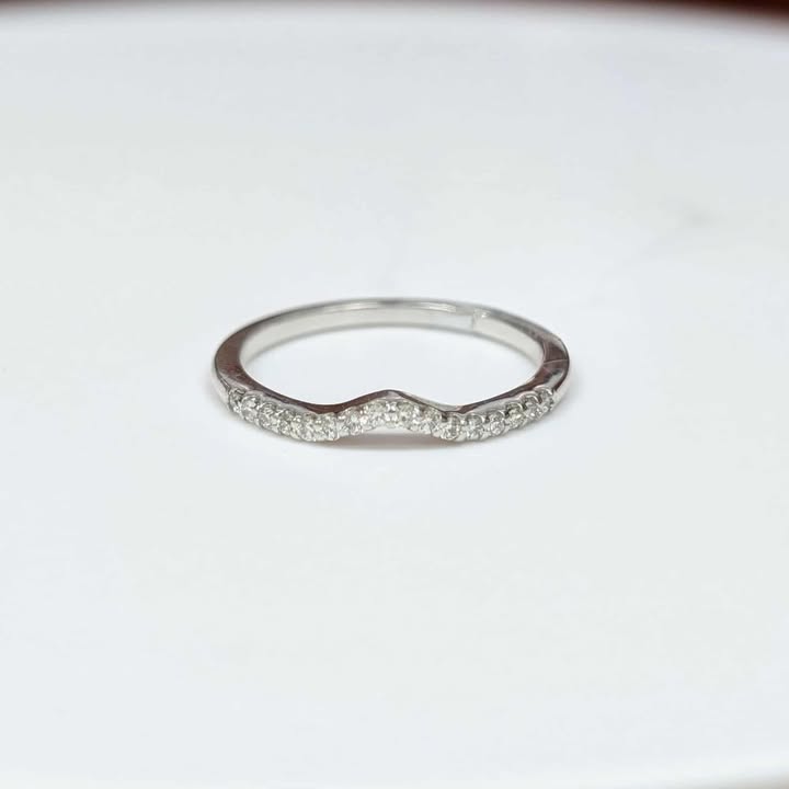 0.25CT Diamond Contour Band in 14k White Gold