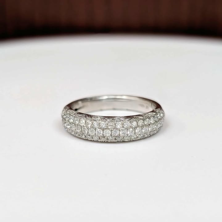 0.75 CT.T.W Diamond Pave Emblelished Band in 14k White Gold