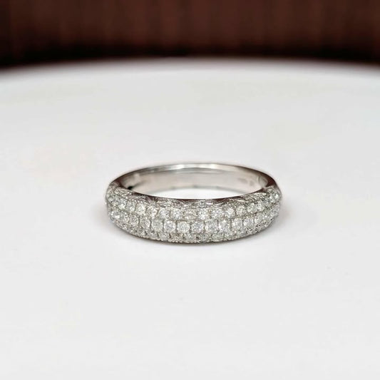 0.75 CT.T.W Diamond Pave Emblelished Band in 14k White Gold