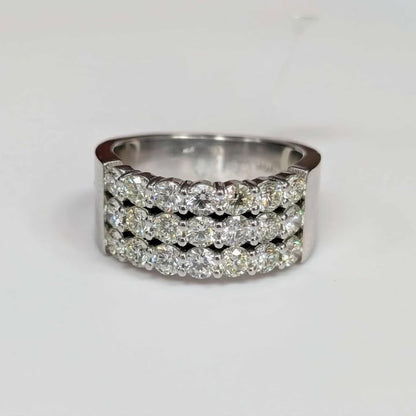 1.70 Three-row Diamond Anniversary Band in 14k White Gold