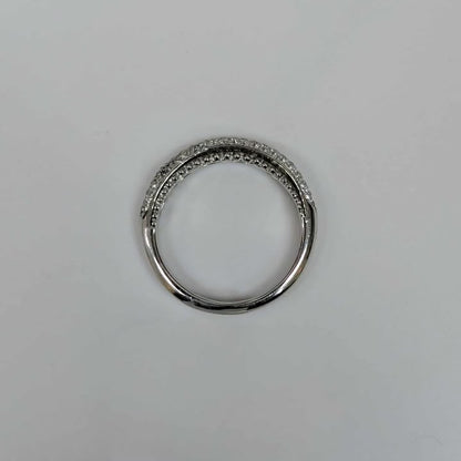0.45 CT.T.W Pave Diamond Band With Milgrain in 18k White Gold