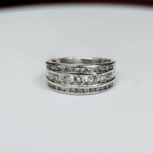 1.00 CT.T.W Three Row Channel Band in 14k White Gold
