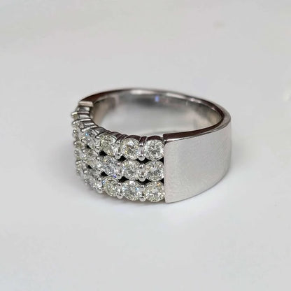 1.70 Three-row Diamond Anniversary Band in 14k White Gold
