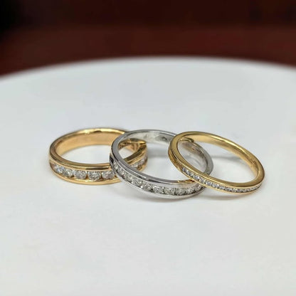 Channel Set Diamond Bands in 14k Gold