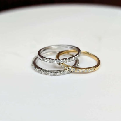 Diamond Bands in 14k White, Yellow, & Rose Gold