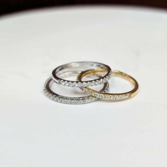 Diamond Bands in 14k White, Yellow, & Rose Gold