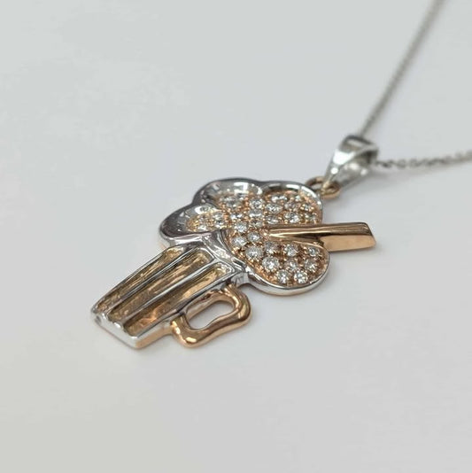 0.30 CT.T.W. Diamond Milkshake Necklace in 14k Two Tone Gold