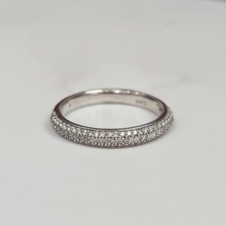 0.50 CT.T.W Pave Diamond Band in 14k White Gold