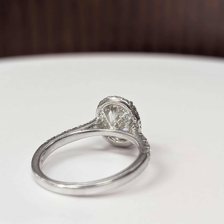 1.83 CT.T.W Framed Oval-Cut Diamond Engagement Ring with Double Prongs in 14k White Gold