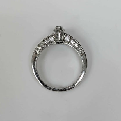 1.31 Marquis-cut Diamond Engagement Ring with Tapered Channel Set Diamond Band & Side Diamonds in 14k White Gold