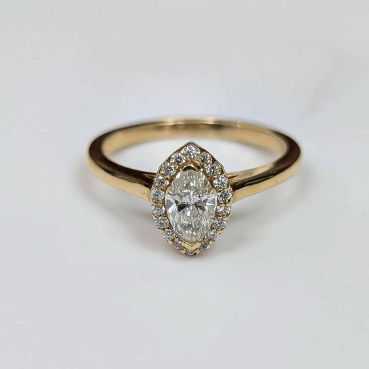 0.65 CT.T.W Framed Marquis-cut Engagement Ring in 14k Gold