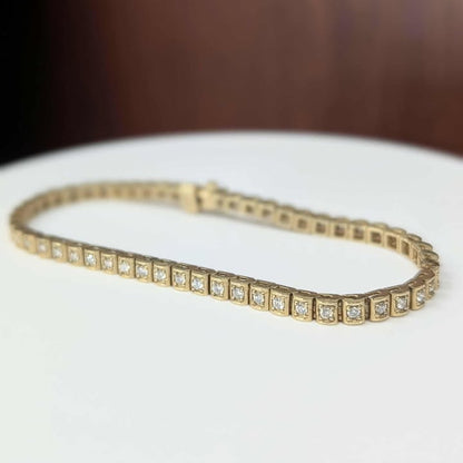 1.50 CT.T.W Diamond Tennis Bracelet with 14k Gold Frame