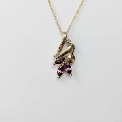 Rhodolite Garnet Necklace in 14k Gold