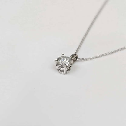 Lab Created Diamond Solitaire Necklace in 14k White Gold