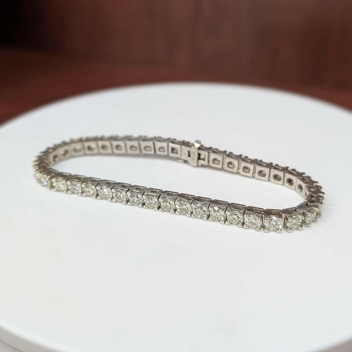 9.78 CT. T.W. Princess-cut Diamond Tennis Bracelet in 14k White Gold