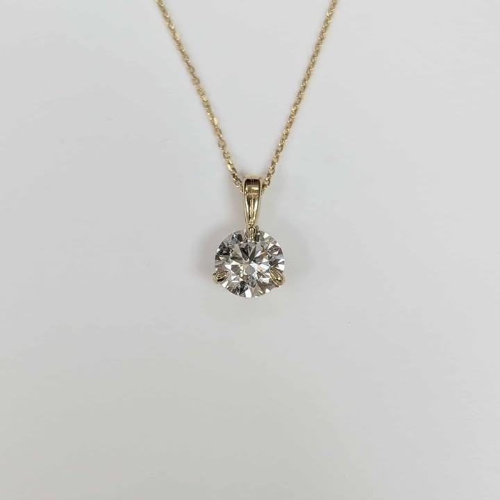 1.22 CT Lab Created Diamond Solitaire Necklace in 14k Gold