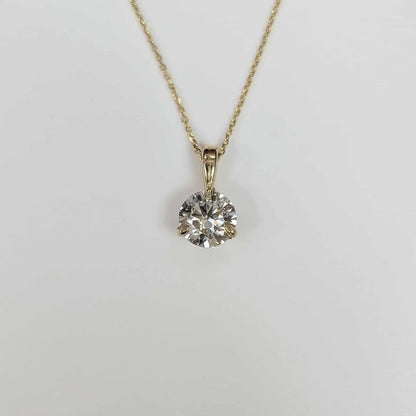 1.22 CT Lab Created Diamond Solitaire Necklace in 14k Gold